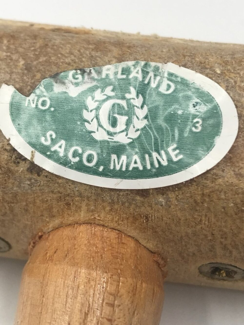 Vintage Garland Rolled Rawhide Mallet Leather working Hammer Saco MAINE - Picture 3 of 8